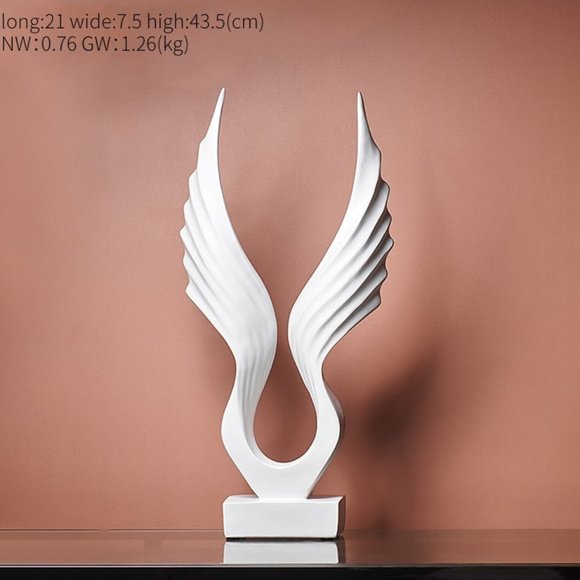 💎WHITE Angel Wing Home Décor Tabletop Sculpture💎 - Picture 7 of 10